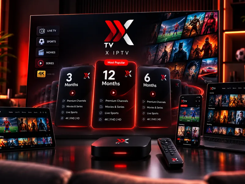 واجهة X IPTV مع بطاقات اشتراك وأجهزة متعددة