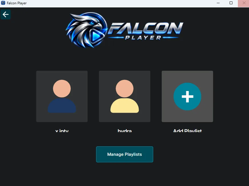 Falcon Player لنظام macOS interface
